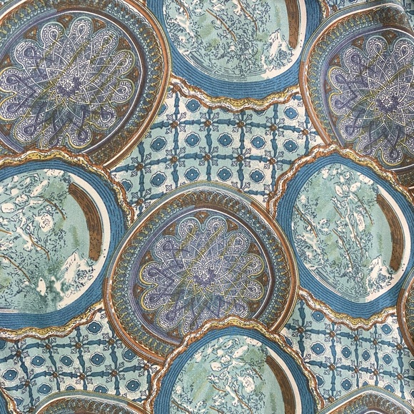 100% SILK SUMMA PURE SILK MENS BUTTON UP SHIRT IN AN ORNATE PATTERN LARGE - Picture 12 of 14